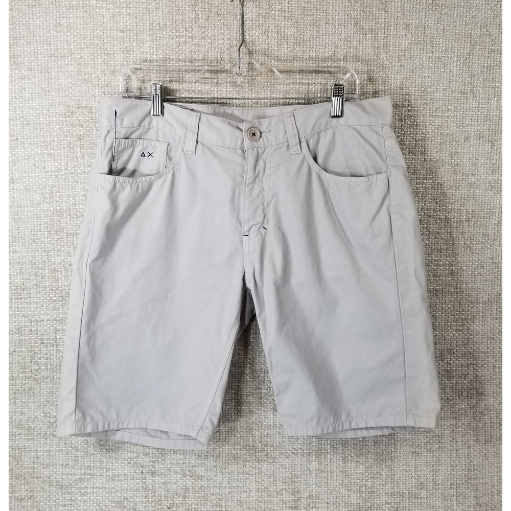 Sun68 Flat Front‎ Chino Shorts Men's 33 Gray 100% Cotton Pockets